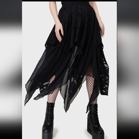 Killstar Black Asymmetrical Women's Skirt - Picture 5 of 5